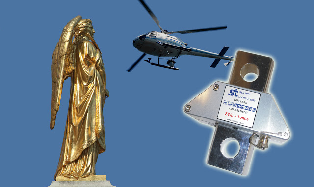 Smart heli-hook from Sensor Technology Ltd helps raise golden statue to top of a church