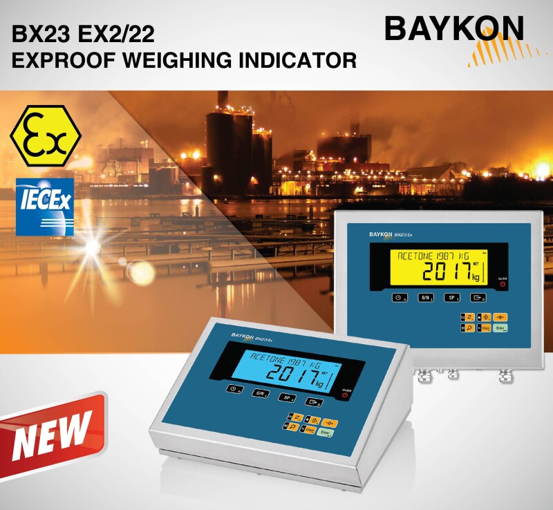 New range - BAYKON BX23 Ex2/22 Weighing Indicator